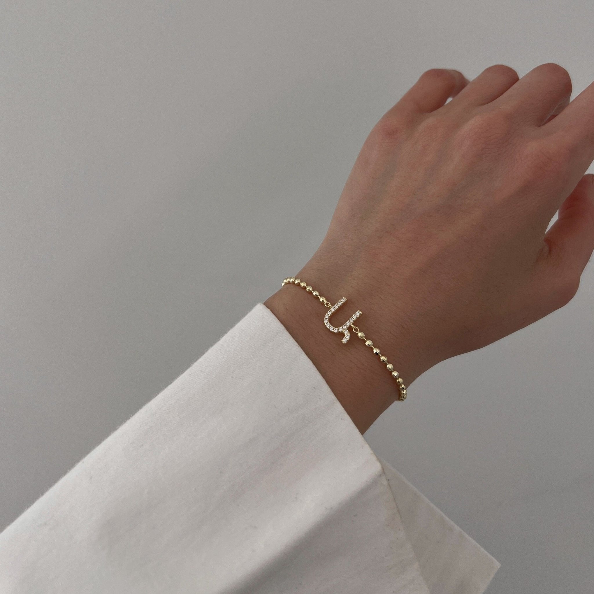 Armenian Initial Bead Bracelet Bracelets IceLink-ATL Ա (Ani)  